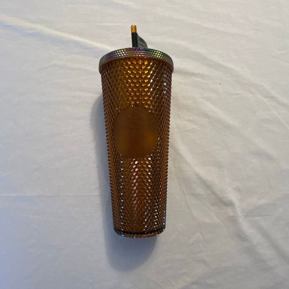 Starbucks 50th Anniversary Gold Studded Reusable Cup Limited Edition NWT Post wh